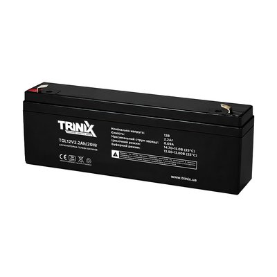 Акумуляторна батарея гелева 12В 2.2Аг Trinix TGL12V2.2Ah/20Hr GEL (44-00061) 44-00061 фото