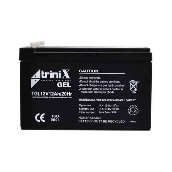 Акумуляторна батарея гелева 12В 12Аг Trinix TGL12V12Ah/20Hr GEL (44-00012) 44-00012 фото