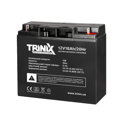 Trinix 12V18Ah/20Hr AGM Акумуляторна батарея 12В 18Аг свинцево-кислотна (44-00036) 44-00036 фото